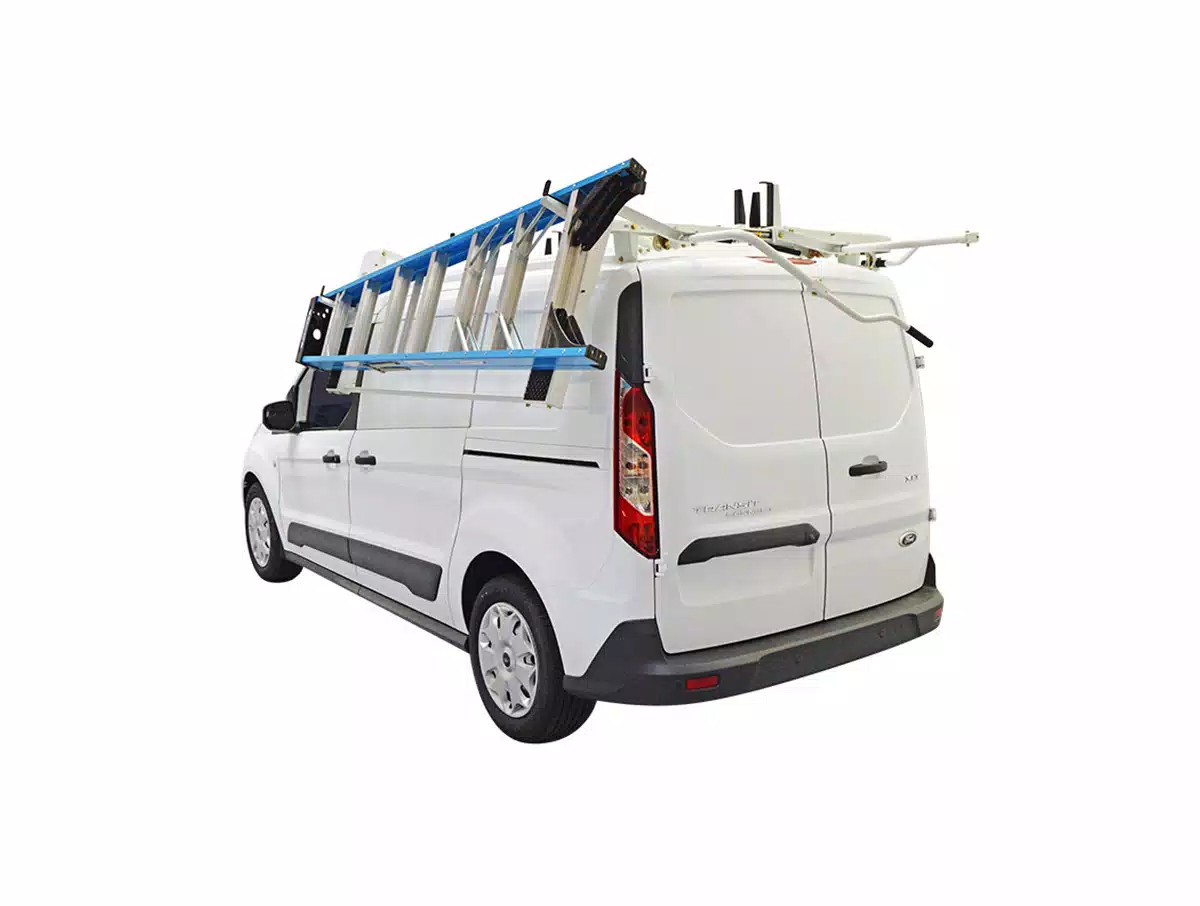 Ladder rack installation for work vans