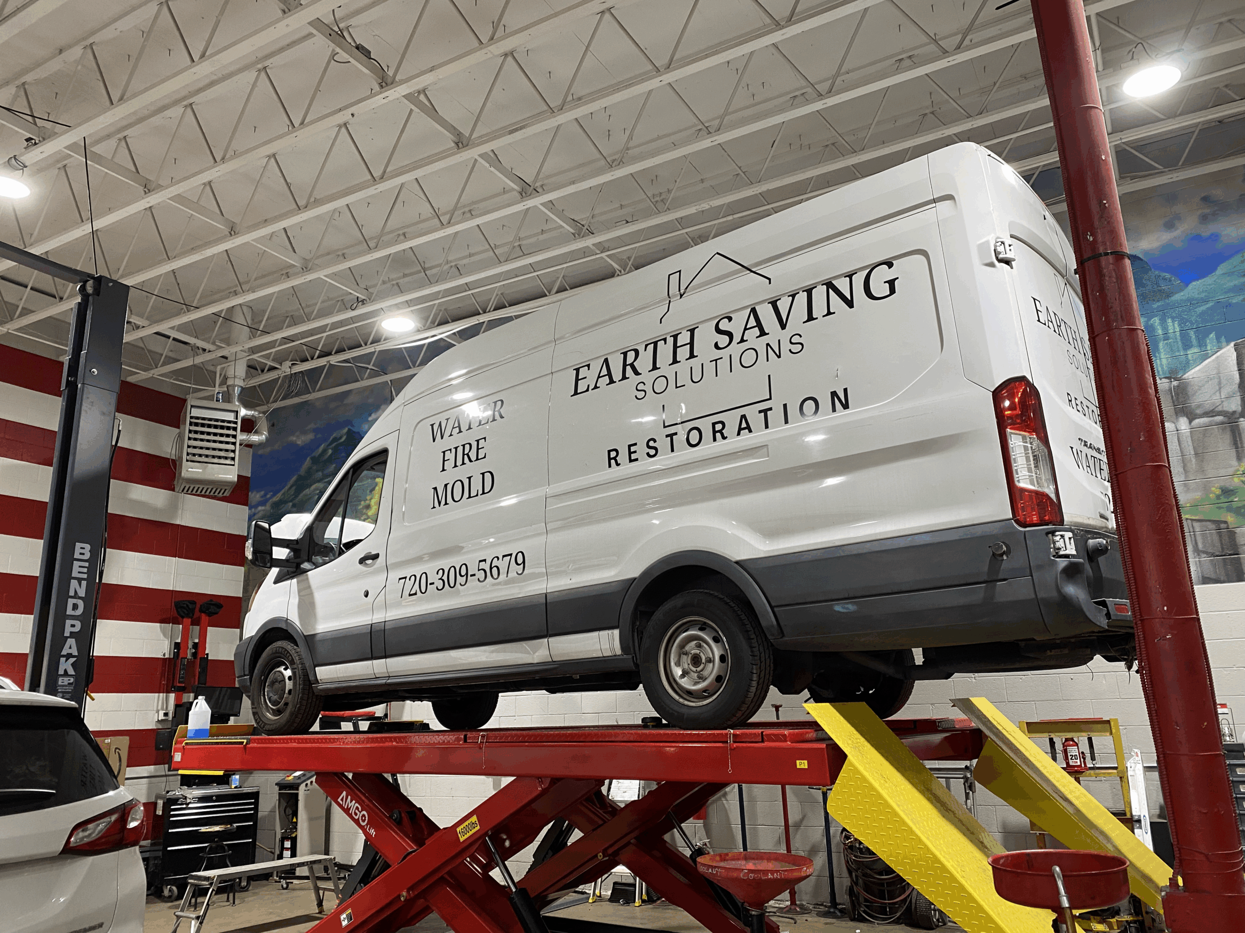 Auto repair work in progress at Top Edge