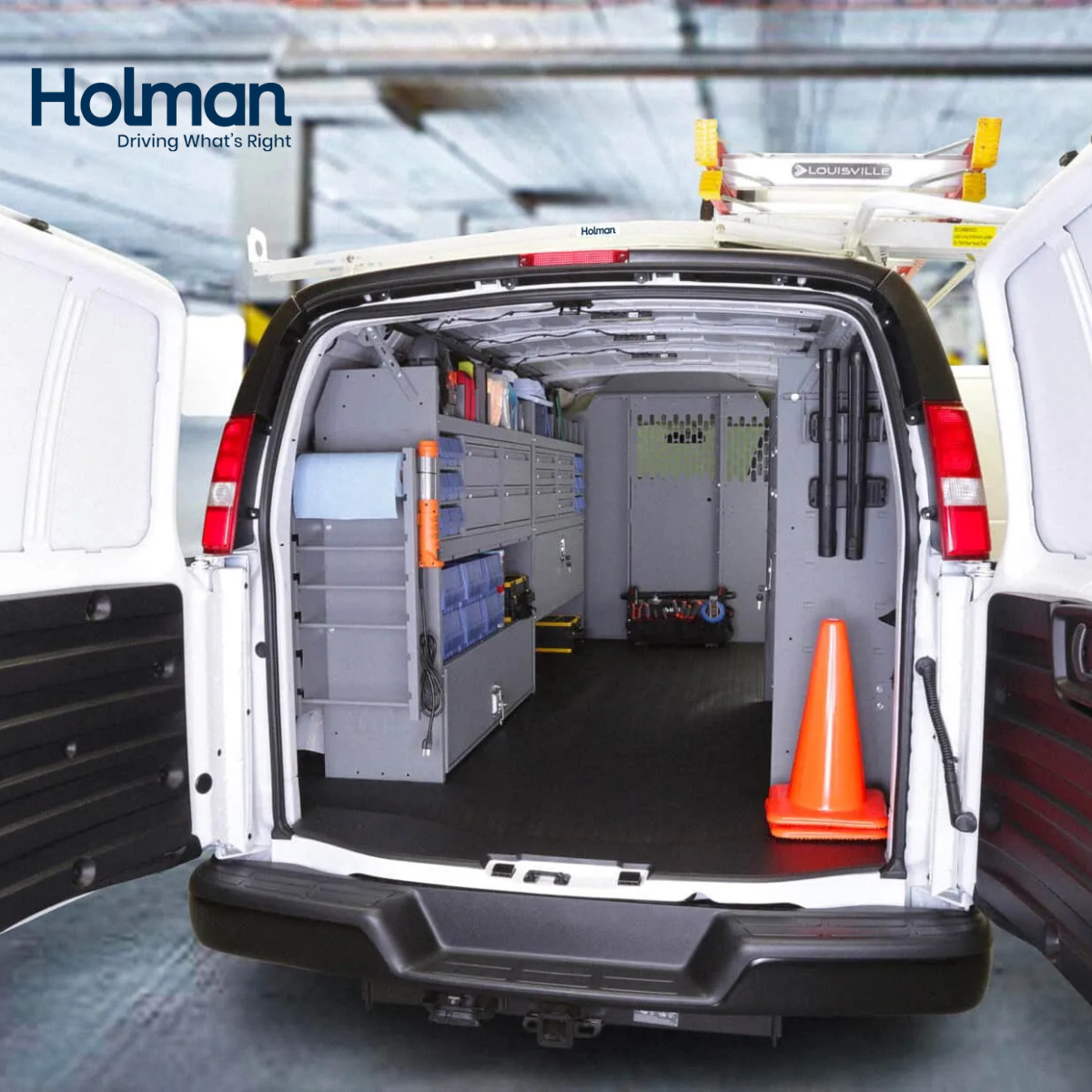 Work truck and van upfitting shelves ladder racks partitions bins