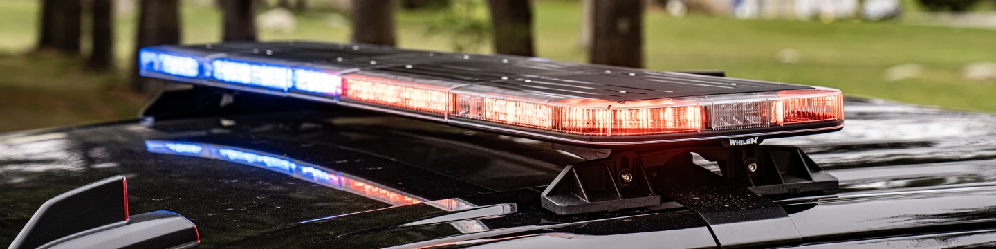 Police lighting siren controller closeup